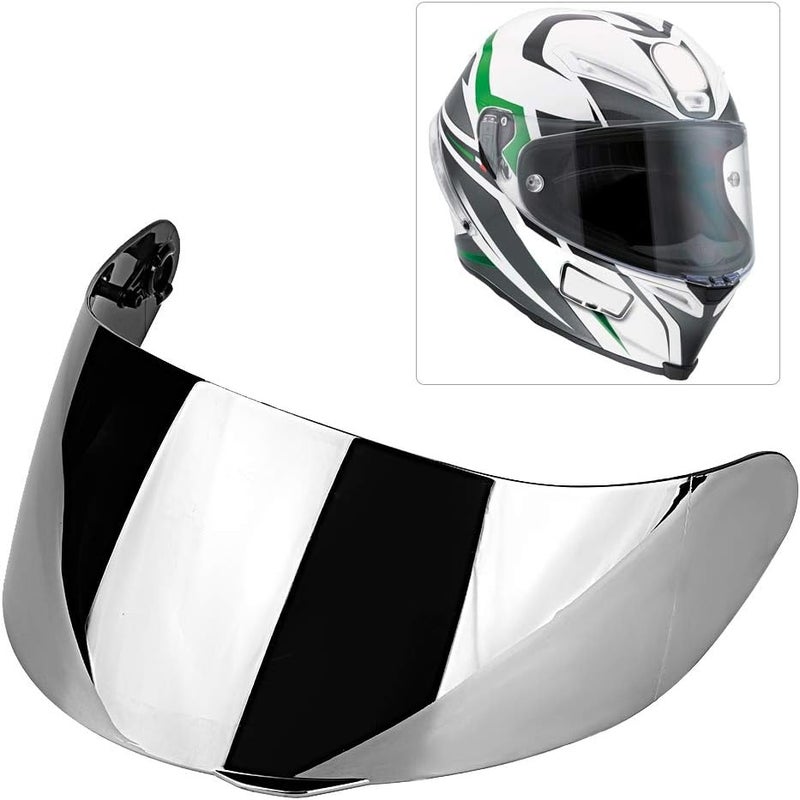 Camrusic درع خوذة الدراجة النارية متوافق مع AGV K1 K3 SV K5 K5‑S درع خوذة كامل الوجه (فضي) - Image 5